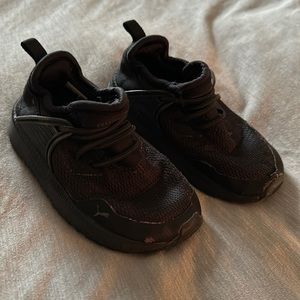 All black toddler puma athletic shoes